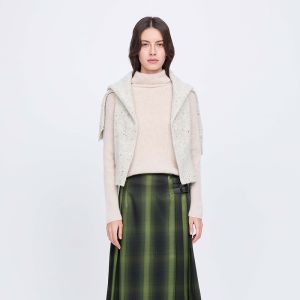 S·DEER | Áo Len Cổ Tròn Dệt Rib Cashmere Lớp Lót Cho Nữ Mùa Đông