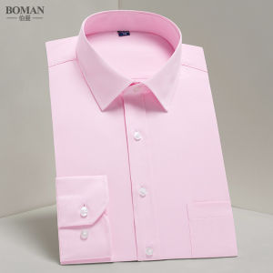 Boman | Áo Sơ Mi Slim Fit Dành Cho Công Sở Màu Hồng/Đen Tay Dài/Tay Ngắn