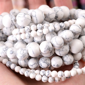4 6 8 10 12m White Turquoises Natural Stone Beads Round Spacer Beads for Jewelry Making DIY Bracelet Necklace Accessories