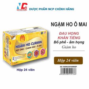 Viên ngậm ho CURMIN vị ô mai mơ muối giúp giảm ho khàn tiếng tan đàm - Hộp 24 viên TPCN Bạch Mai