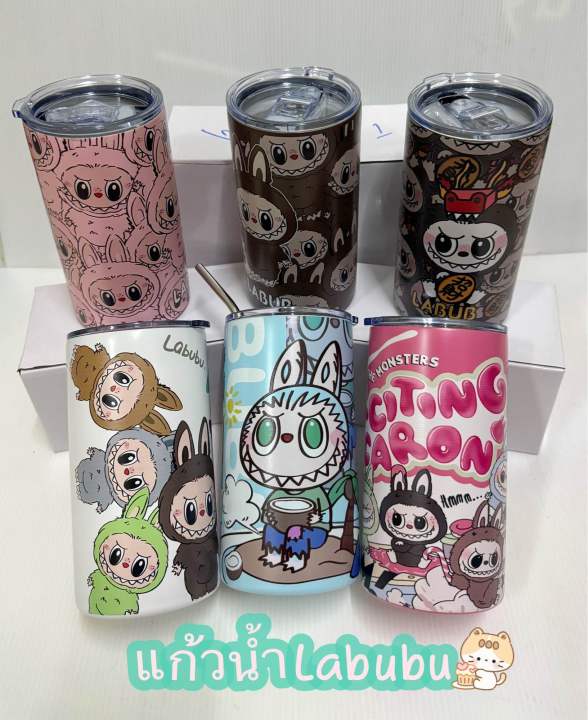 แก้วน้ำLabubu แก้วกาแฟสเตนเลส ลายน่ารักรุ่นใหม่ พร้อมหลอดดูดน้ำ ...