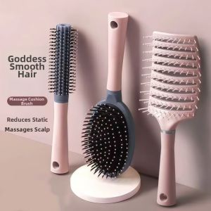 Long Hair Curl Massaging Comb Cushioned Curve Rake
