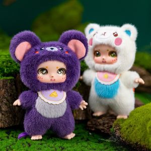 15cm Animal Series Plush Toy Brightly Colored Little Bear Little Rabbit and Little Cat Vinyl Doll Kids Toys Boys Birthday Gift