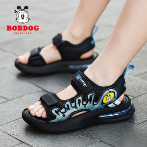 Bobdog Boys Sandals Summer New Soft Bottom Waterproof Beach Shoes Children Casual Style Synthetic Leather Upper Rubber Outsole