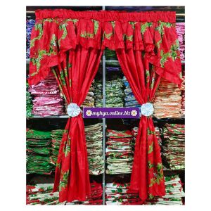 glamour double panel curtain christmas design 1.6m lapad x 6ft haba/ christmas window curtain/ christmas home decor kurtina