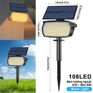 4 Đèn LED Năng Lượng Mặt Trời 136/108 LED Chiếu Sáng Ngoài Trời Chống Thấm Nước Cho Sân Đường Lái Xe Lối Đi Chiếu Sáng Diện Tích Lớn