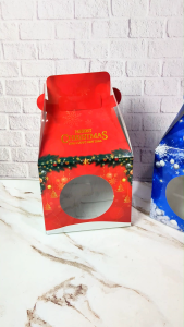 Dus Kotak Natal - Box Kue Kering Christmas - Isi 2 Toples - MERAH (5pcs)