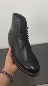 Precision Stitch Boots Men Vegetable Tanned Leather Horseriding Shoes Combat Ourdoor Driving Boots
