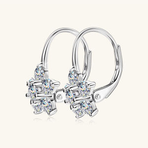 925 Silver Moissanite Six-Pointed Star Snowflake Earrings Shining Gorgeous Jewelry Gift Suitable for Wedding Party Daily Wear