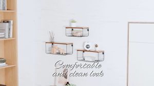 Locaupin Home Wall Mounted Display Shelf Storage Rack Space Saver Wall Organizer Hanging Rack For Living Room Bedroom