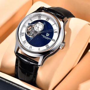 Pagani นาฬิกาผู้ชายลายท้องฟ้าเต็มไปด้วยดวงดาว นาฬิกาหรูนาฬิกาข้อมือผู้ชายนาฬิกากลไก NH39A 100ม. นาฬิกากันน้ำ