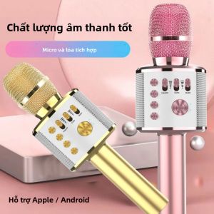 Bộ Loa Bluetooth Không Dây Di Động - Micro Karaoke Cầm Tay Tích Hợp Máy Nghe Nhạc Dành Cho Trẻ Em Sử Dụng Tại Nhà KTV