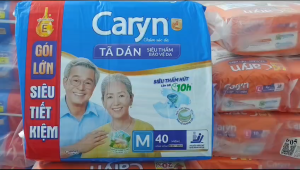 [ COMBO 4 BỊCH ] Tã dán Caryn xanh siêu thấm size XL10/XL20/M40/L40