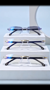 Frameless Reading Glasses Anti Blue Light  Anti Fatigue Lightweight Clear Presbyopia Eyeglasses Cermin Mata Rabun Dekat Lelaki & Wanita +1.00to+4.00
