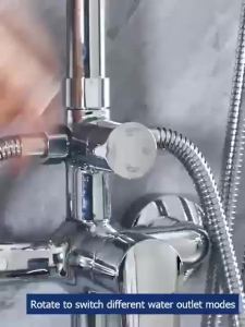 Shower set stainless steel bathroom shower 4 in1 hot and cold rain shower set home booster shower with storage shelf