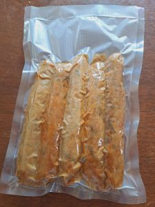 ไส้อั่วเจ ทำจากเห็ดและโปรตีนถั่วเหลือง สมุนไพรแน่นๆหอมอร่อย1แพ๊ค500กรัม150฿