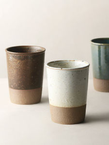 Creative Office Coffee Cup Nine Earth Rough Ceramics Retro Milk Cup Couple Breakfast Cup Handmade Ceramic Water Mug for Business