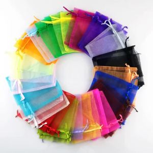 10 Chiếc Túi Quà Organza 7x9cm Đựng Trang Sức Kẹo Quà Tặng Giáng Sinh Halloween Tiệc Cưới Bánh Ngọt Đồ Ăn Vặt