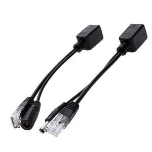 2PCS Passive PoE Injector & Splitter Kit with 5.5x2.1mm DC Connector 12V-48V Power Adapter for IP Camera Network Devices