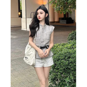 High-End Elegant Vest Top for Women Rich Girl Style Small Size Design Trendy Versatile Little Fragrance Wind Upper Apparel