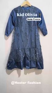 Baju Gamis Lebaran Olivia Kids Bahan Satin Velvet Import Aplikasi Tile Mutiara Dress Muslim Anak Perempuan Terbaru Outfit Kondangan Seragaman Untuk Usia 3 - 16 Tahun Kekinian Viral