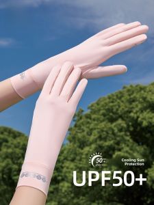 MiiOW | Womens Ice Silk Touchscreen Gloves UPF50+ Sun Protection Breathable Anti Slip UV Protection Nylon Fingerless Gloves For Couples