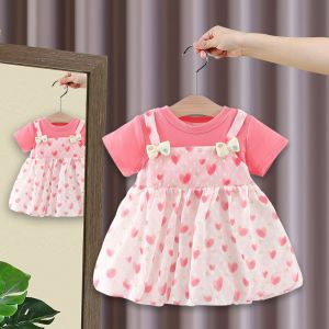 ชุดเดรสเด็กผู้หญิงฤดูร้อน แขนสั้น ชุดเจ้าหญิง เสื้อผ้าเด็ก ชุดเดรสเด็กผู้หญิง แขนสั้น วัย 6-12 เดือน ชุดเด็ก แฟชั่น