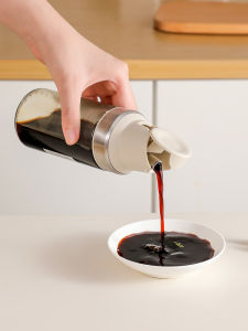 Mini Vinegar Bottle Kitchen Food Grade Small Soy Sauce Seasoning Glass Bottle Automatic Open Close Oil Pot Modern Simplicity