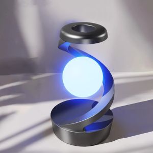 LED 360° Rotating Night Light With Wireless Charger Cordless Desk Lamp Rechargeable LED Levitating Night Light For Living Room