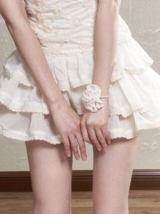 Original RunRunSweet Pearled Flower Sweet Chinese Style Bubble Sleeve Cheongsam Puffy Skirt Dress Summer Short A-Line Dress