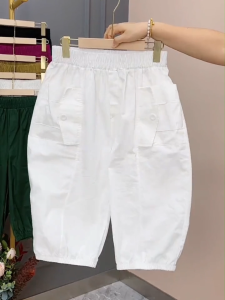 Yitiaoyu Womens Harem Pants Loose Plus Size Literary Button Pocket Elastic Casual Pants