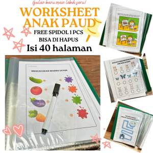 WORKSHEET MENULIS ANAK PAUD AKTIFITAS BELAJAR ANAK