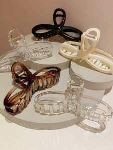 Japanese and Korean Style Minimalist Twisted Flower Shape Back Head Large Size Grip Hair Volume More than Shark Clip Updo Hair Accessories Clip Hair Accessories