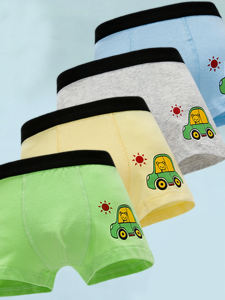 【พร้อมส่งจากกรุงเทพ】🚀 กางเกงในเด็กชาย 4 ตัว เด็กผู้ชาย ลายไดโนเสาร์ ผ้าฝ้าย สวมใส่สบาย 1-14 ปี