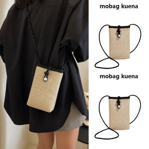 Summer New Mini Crossbody Basket Weaving Straw Bag Lightweight Walking Mobile Phone Bag for Women Fashionable Korean Style
