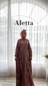 Humaira99 Gamis Syari Muslim Dress Hijab Muslimah Atasan Wanita Long Dress Terbaru Terlaris Pesta Kondangan Lebaran Silk Jacquard Aletta