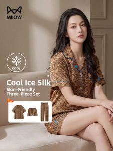 MiiOW | Ice Silk Breathable Summer Sleepwear Set 3 Pieces