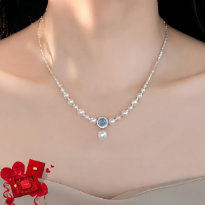 Birthday and Anniversary Gift Seaglass Pearl Necklace