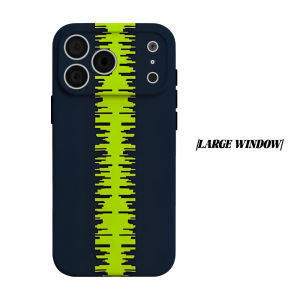 Neon Sound Wave Stripe Phone Case for iPhone 18 17 16 15 14 13 12 11 Air Pro Max Plus Double-layer Cover