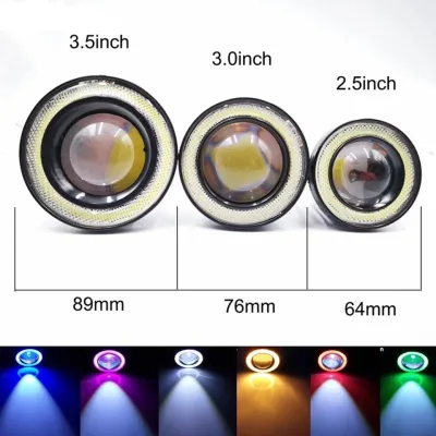 ไฟส่องหมอก LED สำหรับรถ พร้อมโปรเจคเตอร์ COB ไฟวิ่งกลางวัน Angel Eye
