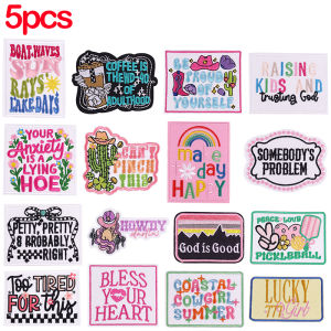 5PCS/lots Letter Slogan Patch Letter Embroidered Patches Jackets Hats Sew Badges Patch Iron On Patches For Backpack DIY Stickers