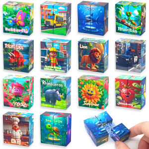 2/5pcs Magnetic Block DIY Puzzle Assembly My World Block Toy Magnetic Suction 2cm Large Particle Cartoon Puzzle Puzzle