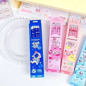 Cartoon Box 2B Pencil Set 12 Childrens Stationery Writing Painting Sketching Pen Learning Supplies