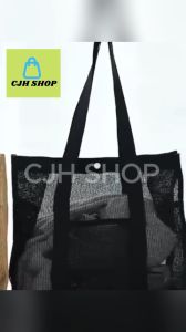 CJH SHOP 1pcs Mesh Bag Travel Beach Bag Waterproof Tote Shopping Bag Large Net Handbag Toiletry Storage Bag