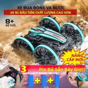 Xe Điều Khiển Từ Xa Lội Nước Dành Cho Bé Trai 4 Bánh Dẫn Động Xe Biểu Diễn Mạo Hiểm Lật Hai Mặt Drift Địa Hình Đồ Chơi Ngoài Trời Với Sạc USB