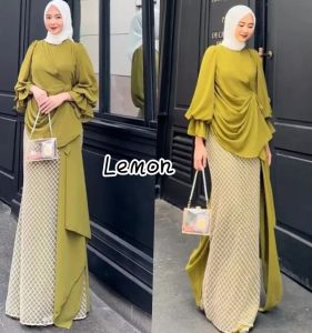 Lea Dres seruty babydol mix tile luxsury#ches#daimon gamis terbaru bajulebaran wanita Baju Kondangan