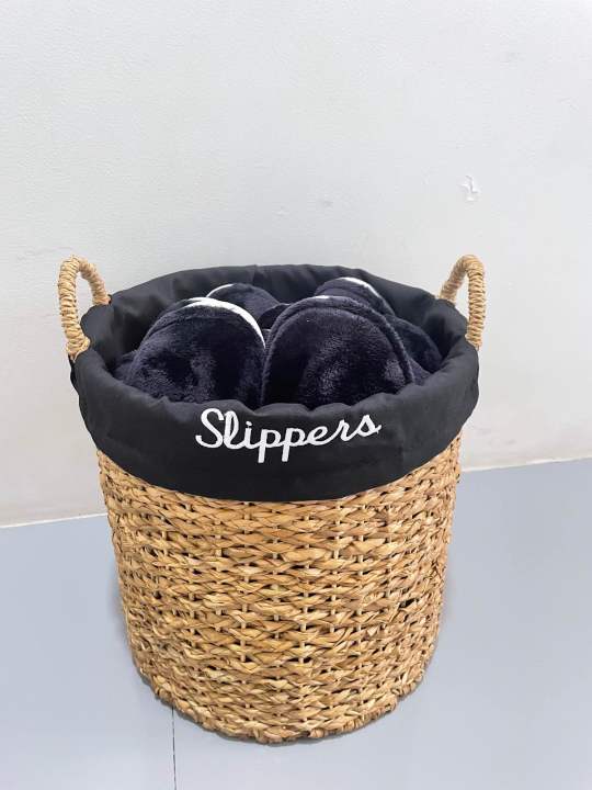 Round Slippers Basket with Embroidery | Lazada PH