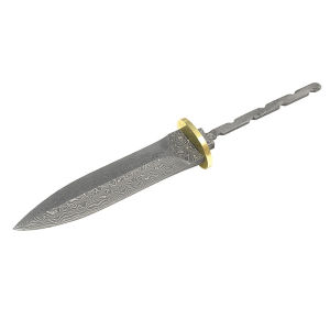 Damascus Steel Tea Knife Blank Tea Sword Blank & Tea Shovel Blank - Large Straight Blade Blanks for DIY Crafting