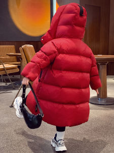 Girls Three-Proof Duck down Jacket Winter Clothes Thick Warm Middle-Length Coat White Duck Feather Childrens Outerwear