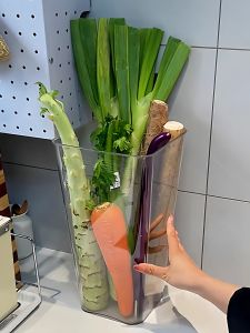 Large Capacity Transparent Kitchen Storage Basket Vegetable And Garlic Onion Ginger Tubers Storage Rack for Kitchen Organization